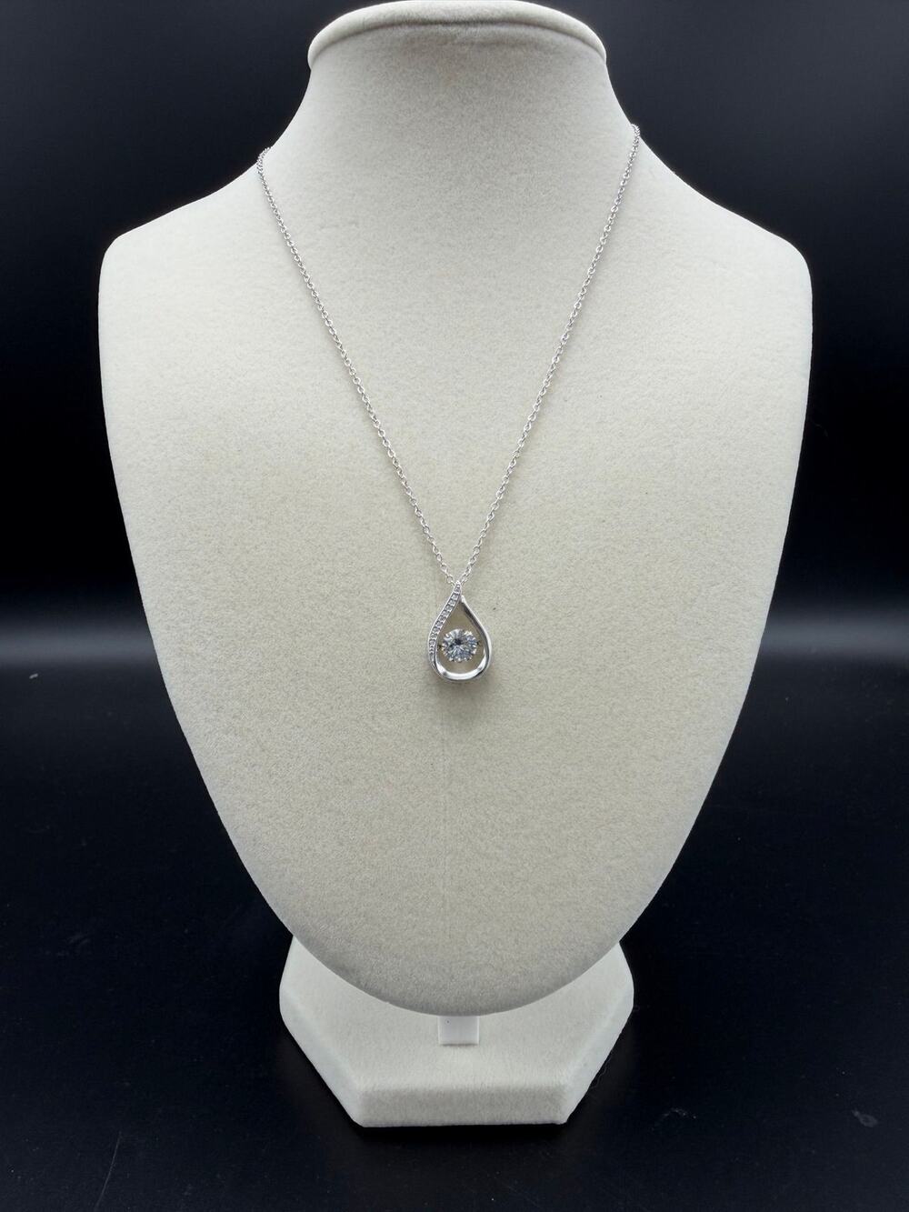 925 Sterling Silver Dancing Moissanite Necklace 1CT GRA Certified 16-18”
